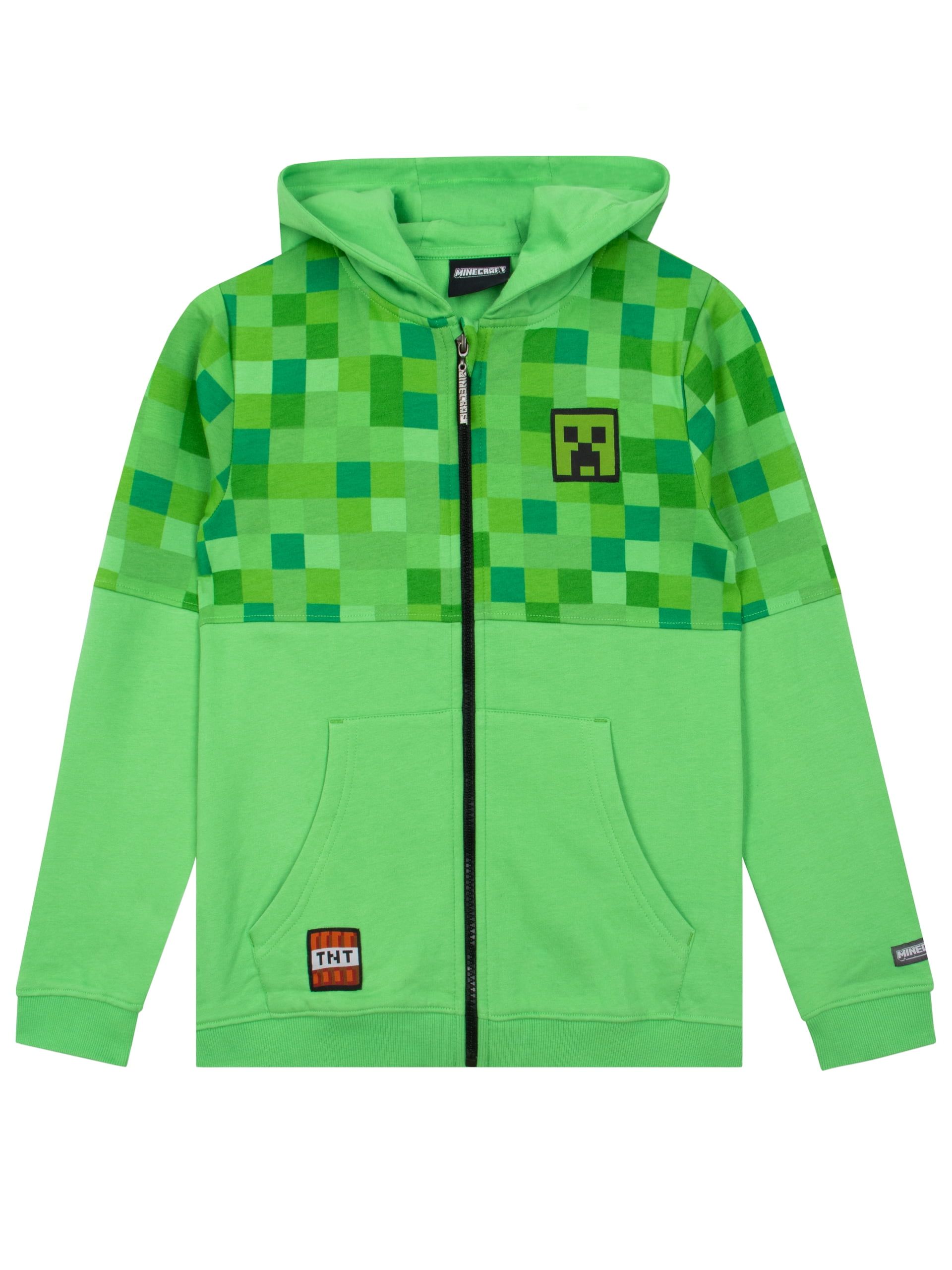 Minecraft Boys Creeper Hoodie Green Sizes 6 14