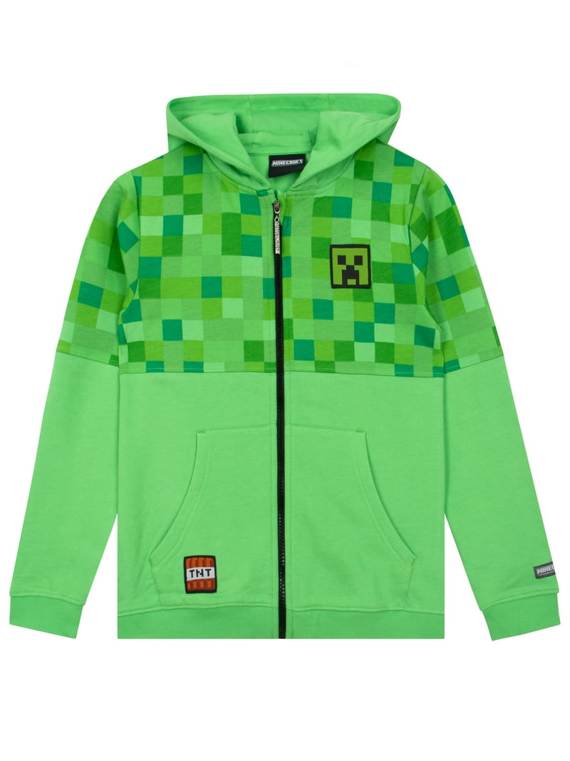 “MASU BOYS” ZIP-UP HOODIE - GREEN 46 Amazon.com: Minecraft Minecraft Creeper Boys Hoodie | Green