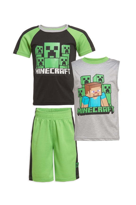 Boys Creepers T-Shirt, Tank Top & Shorts Set (Little & Big Boys), 3-Piece Bundle, Sizes 4–12