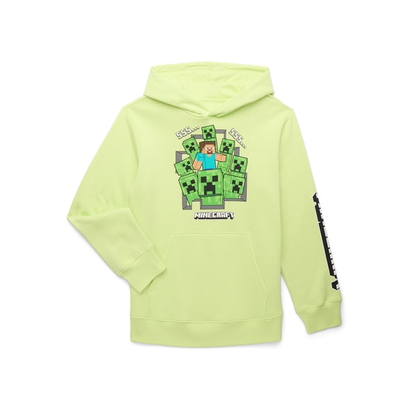 Minecraft Boys Don’t Look Graphic Print Hoodie with Long-Sleeves, Sizes 4-18