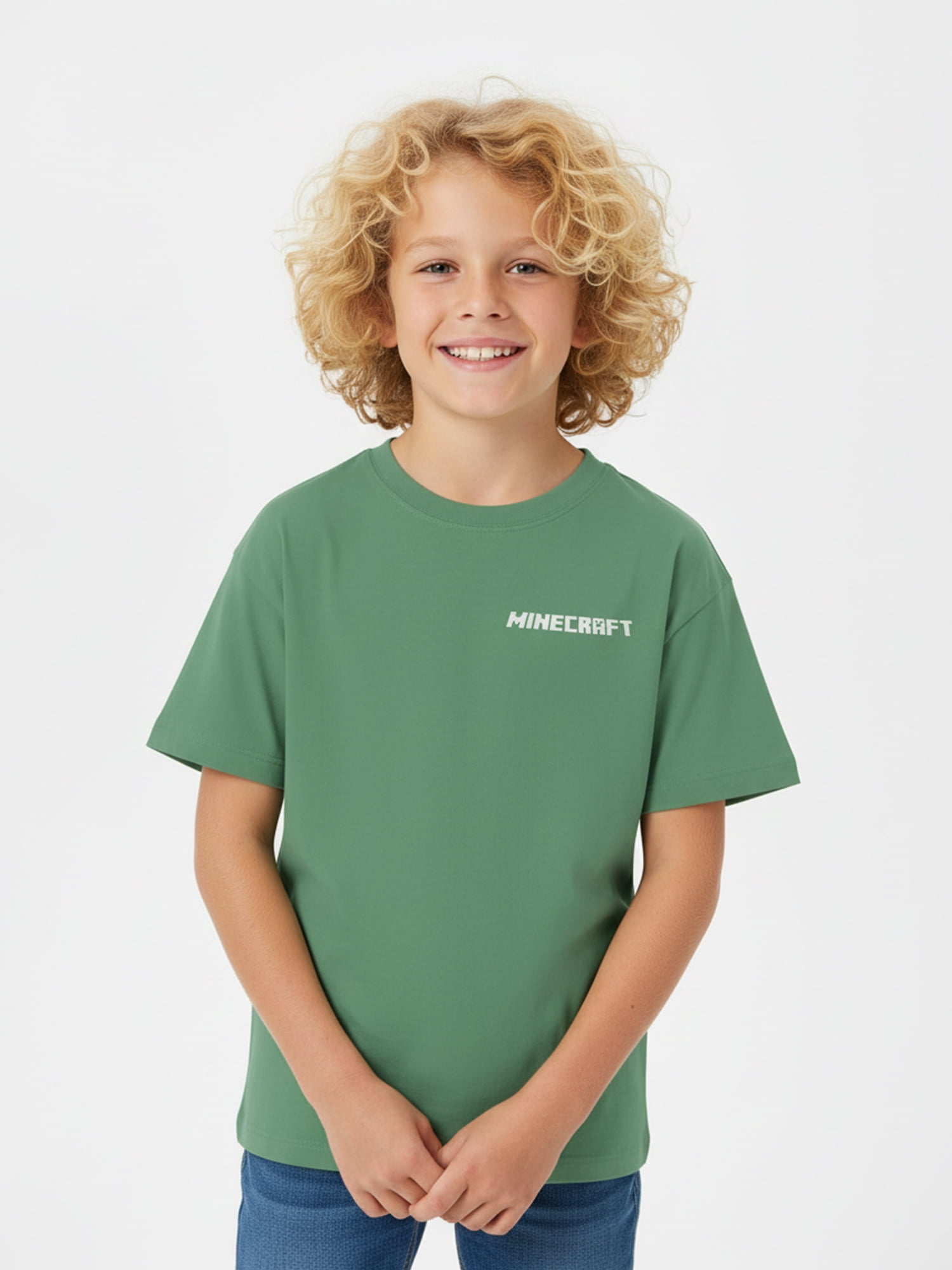Minecraft Boys' Embroidered Tee with Short Sleeves, Sizes 4-18