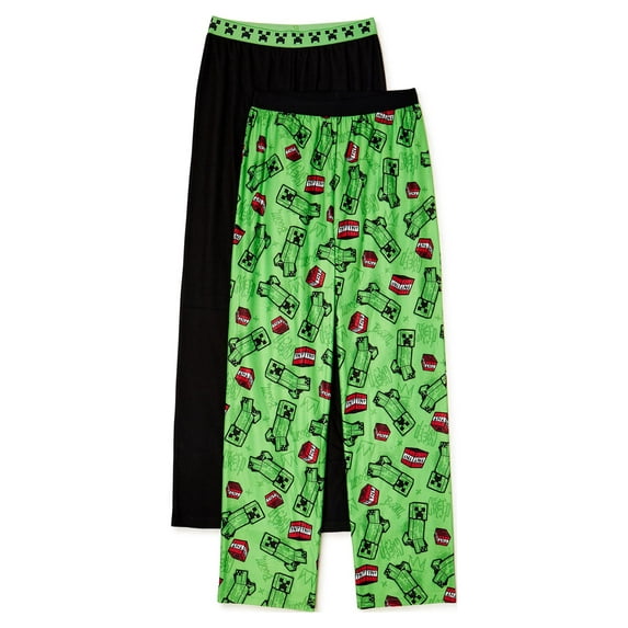Minecraft Boys Exclusive Classic Pajama Pants, 2-Pack, Sizes 4-12