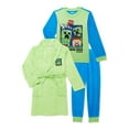 thumbnail image 1 of Minecraft Breathable Classic Robe Top & Pants Outfit Set, 3-Pieces, Sizes 6-7, 1 of 3