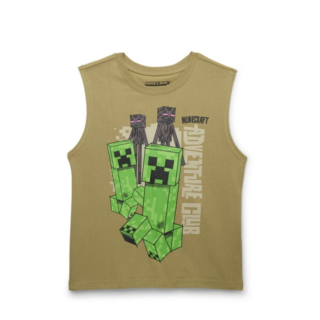 Minecraft Boys Fashion Muscle Graphic Tank, Sizes 4-18