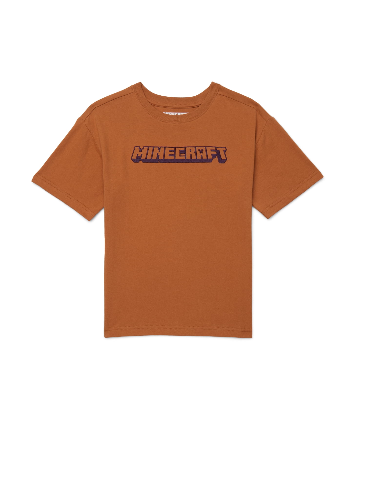 Minecraft Boy's Graphic Retro Print Tee with Short Sleeves, Sizes 4-18