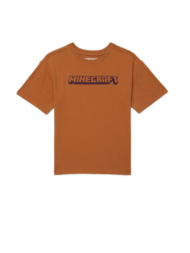 Minecraft Boys Graphic Retro Print Tee with Short Sleeves, Sizes 4