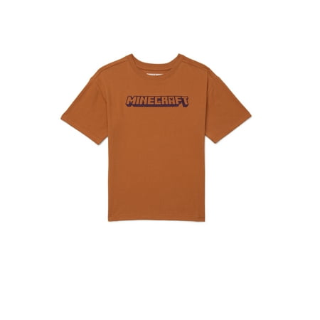 Minecraft Boy's Graphic Retro Print Tee with Short Sleeves, Sizes 4-18