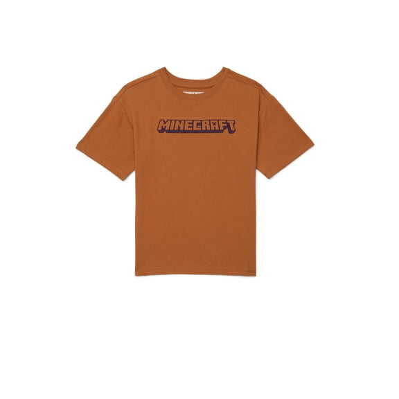 Minecraft Boys Graphic Retro Print Tee with Short Sleeves, Sizes 4-18