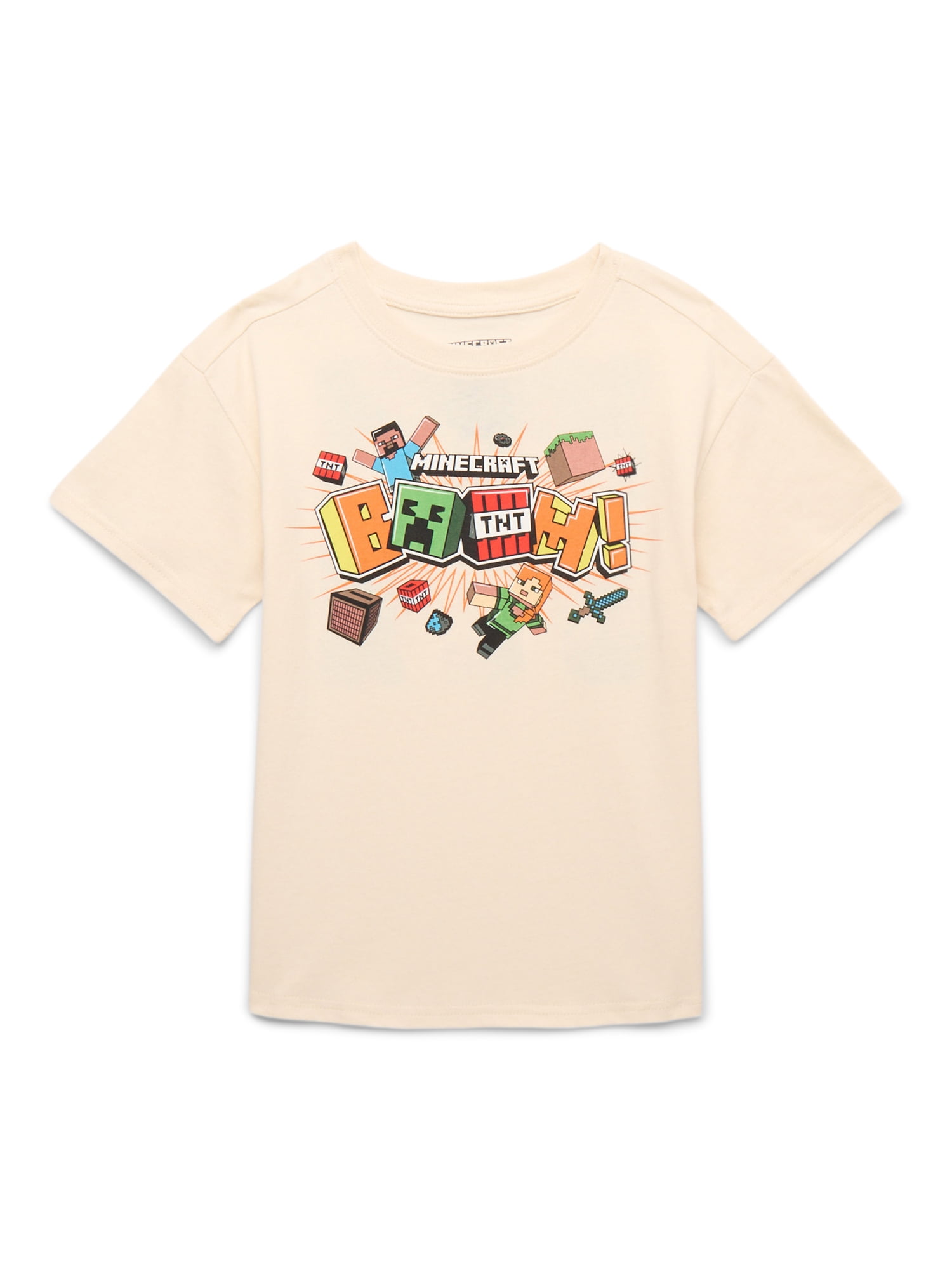 Minecraft Boys #39 Front Back Graphic Tee with Short Sleeve Sizes 4 18 Minecraft Boys #39 Front Back Graphic Tee with Short Sleeve Sizes 4 18