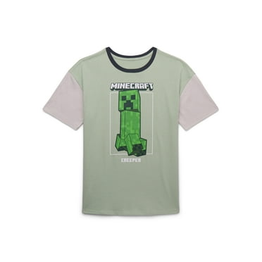 Minecraft Boys' Front Back Graphic Tee with Short Sleeves, Sizes 4-18