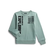 Boys Graphic Crew Fleece Sweatshirt with Long Sleeves, Sizes XS-2XL