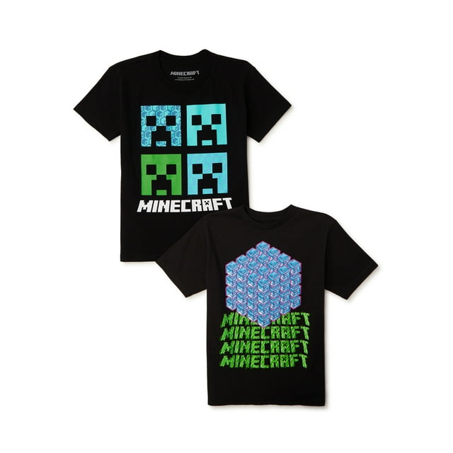 Minecraft Boys Graphic T-Shirt, 2-Pack, Sizes 4-18
