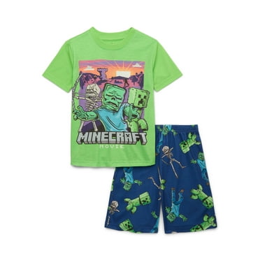 Minecraft Boys Graphic Tee and Shorts Pajama Set, 2-Piece, Sizes 4-12