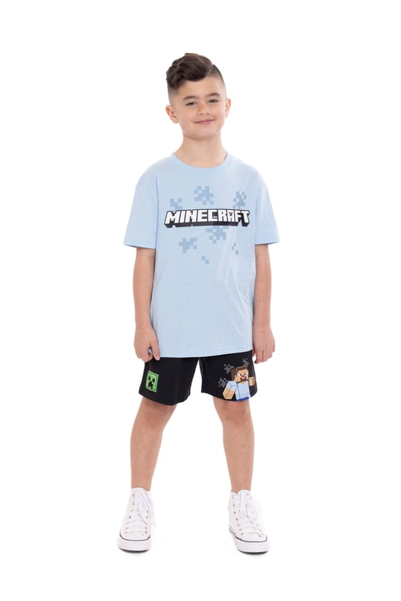 Minecraft Boys Graphic Tee and Shorts Set, 2-Piece, Sizes 4-10