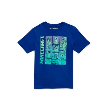 Minecraft Boys Grid Short Sleeve T-shirt, Sizes 4-18 (Boys)