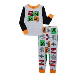 Minecraft Boys Exclusive 2 Piece Christmas Pajama Set Sizes 4 16 Walmart
