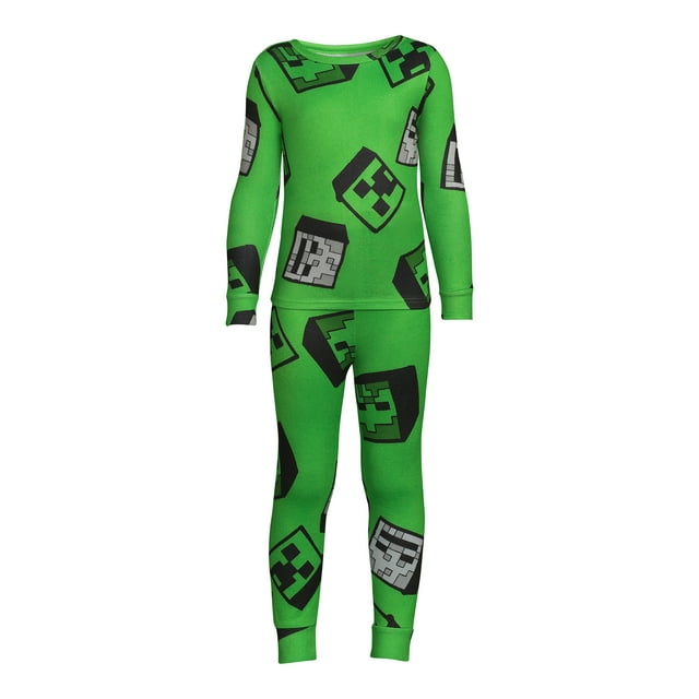 Minecraft Boys Long Sleeve All Over Print 2Piece Pajama Sleep Set