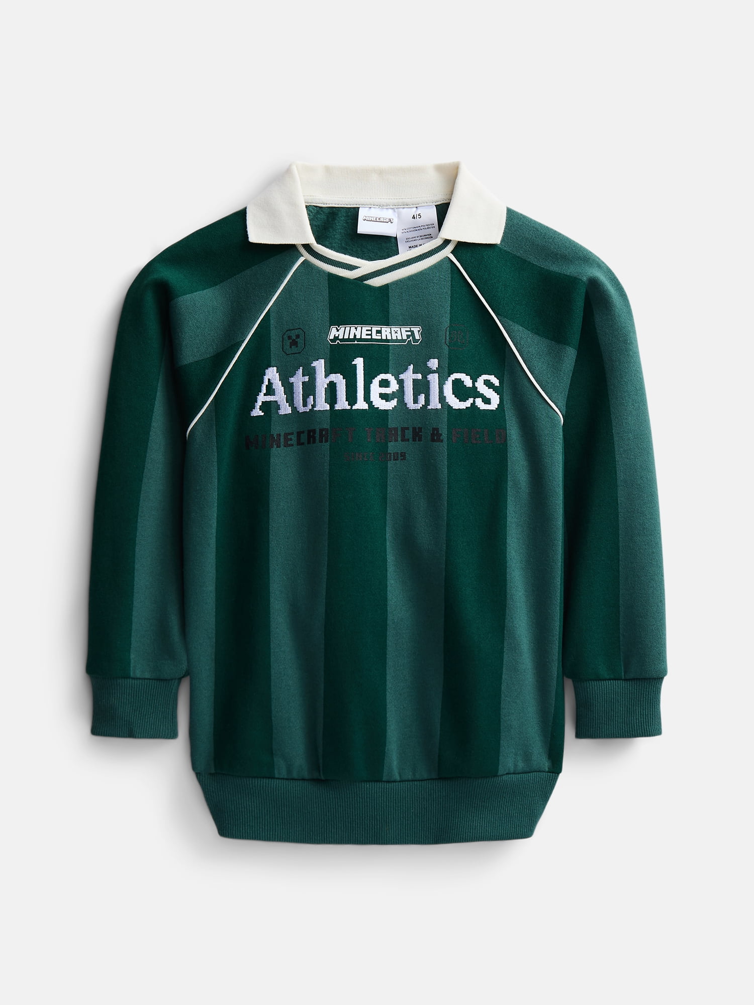 Minecraft Boys Fleece Polo with Long Sleeves, Size 4-18