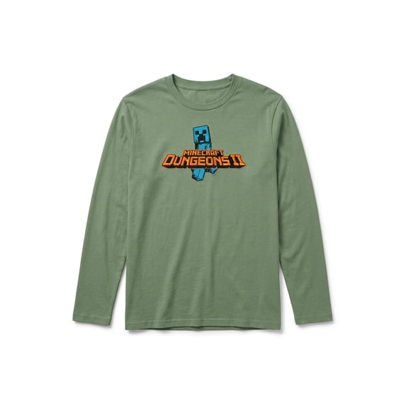 Minecraft Boys’ Long Sleeve Graphic T-Shirt, Dungeons, Sizes XS-XXL