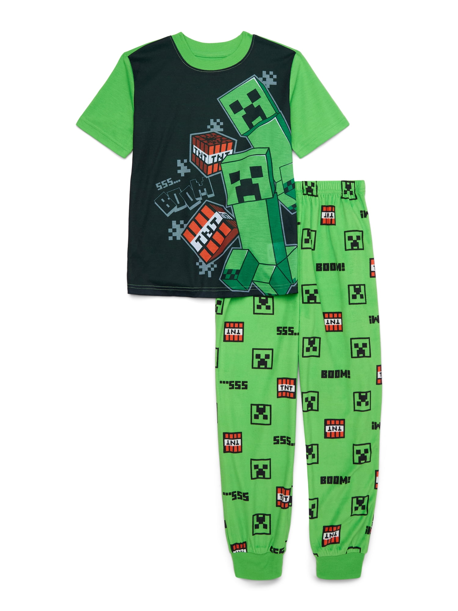 Minecraft Boys Short Sleeve and Pants Pajama Set 2 Piece Sizes 4 16 Walmart