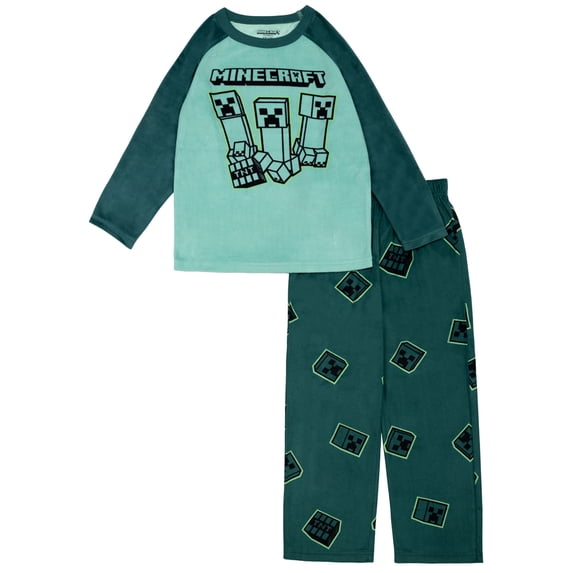 Minecraft Boys Long Sleeve Top and Pant Pajama Set, 2-Piece, Sizes 4-12