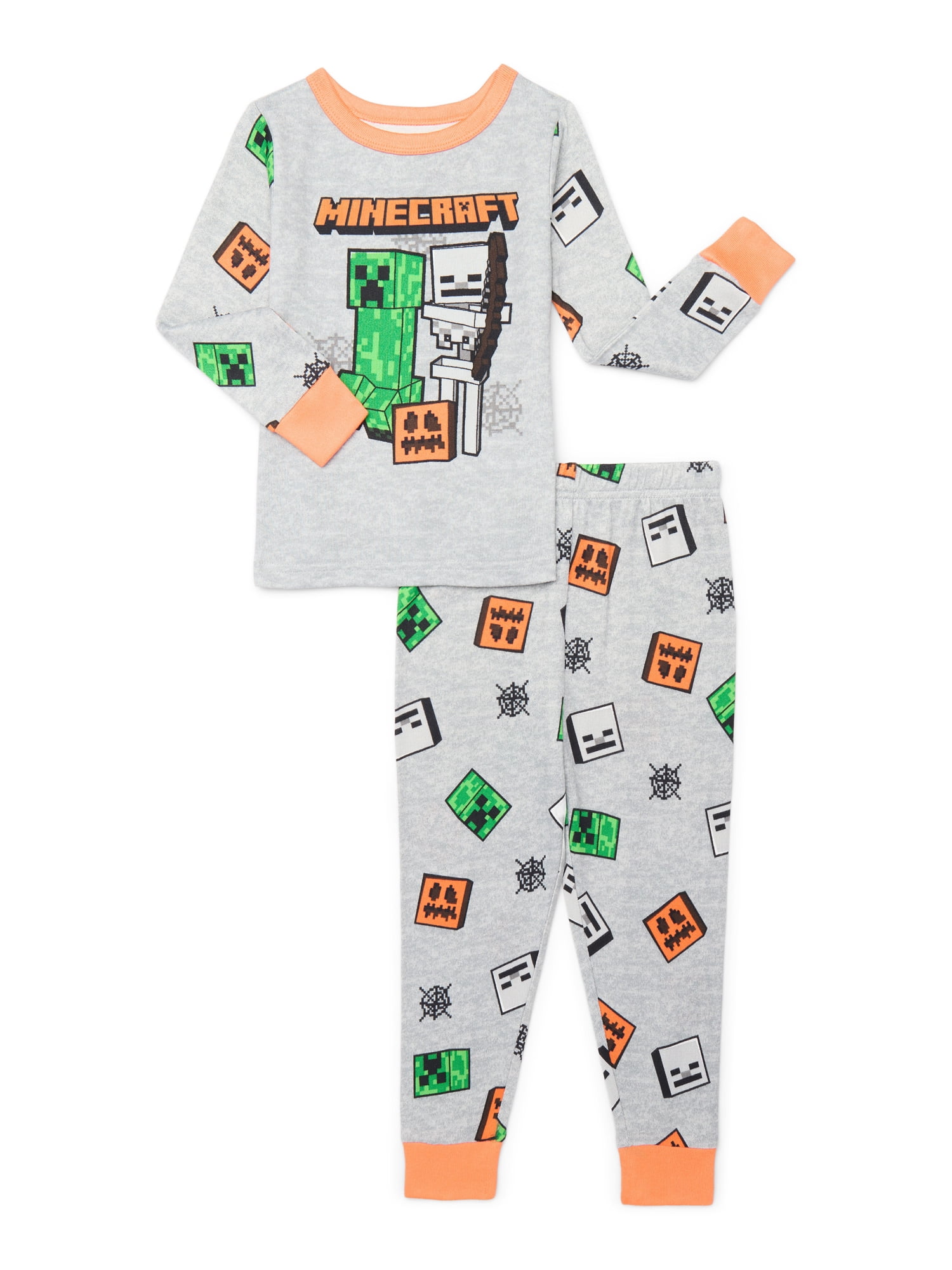 Minecraft Boys Long Sleeve Tee and Pants Pajama Set, 2-Piece, Sizes 4-10