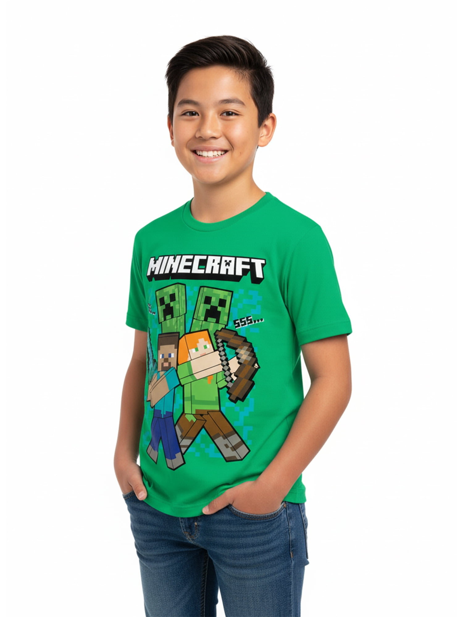 Minecraft Boys' & Big Boys', Short Sleeve, Graphic T-Shirt, Sizes 4-18 - Walmart.com Minecraft Boys' & Big Boys', Short Sleeve, Graphic T-Shirt, Sizes 4-18 - Walmart.com