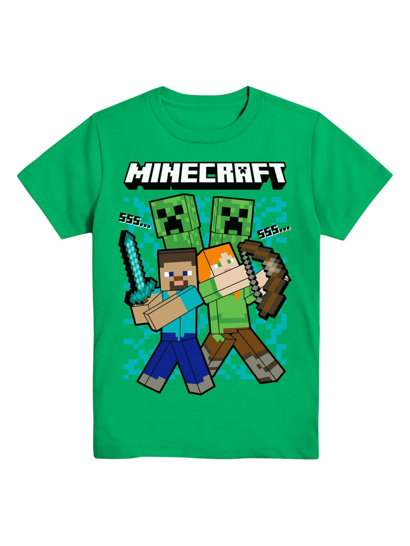 Minecraft Boys' & Big Boys', Short Sleeve, Graphic T-Shirt, Sizes