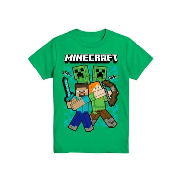 Minecraft Boys MC Heads, Crew Neck, Short Sleeve, Graphic T-Shirt, Sizes 4-18