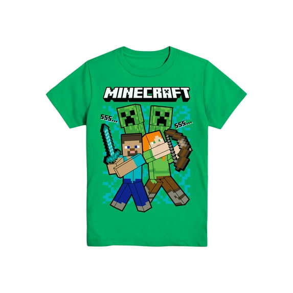 Minecraft Boys' & Big Boys', Short Sleeve, Graphic T-Shirt, Sizes 4-18