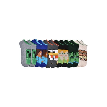 Minecraft Boys No Show Socks, 6-Pack, Sizes S-L