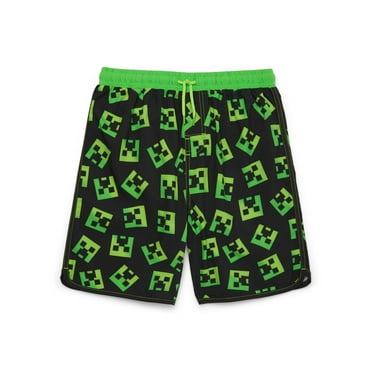 Minecraft Boys’ Print Swim Trunks with UPF 50+, Sizes 4-12