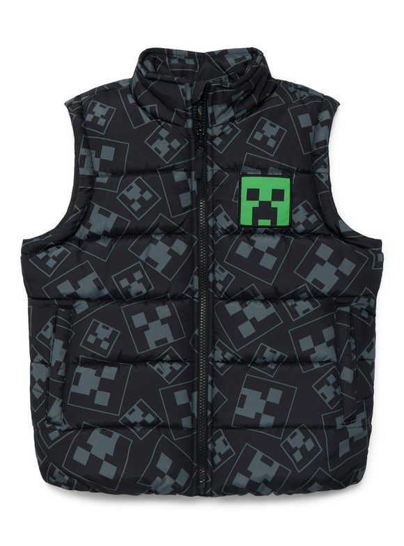 Boys Graphic Puffer Vest, Sizes 4-16