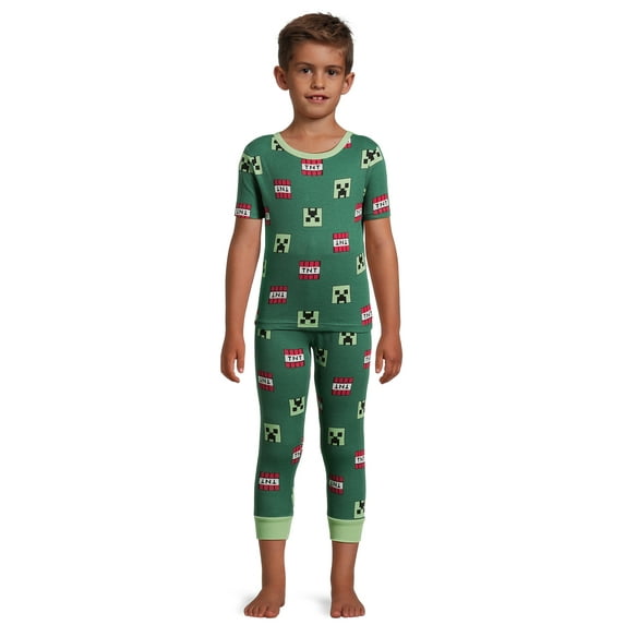 Minecraft Boys Short Sleeve and Pant Pajama Set, 2-Piece, Sizes 4-12