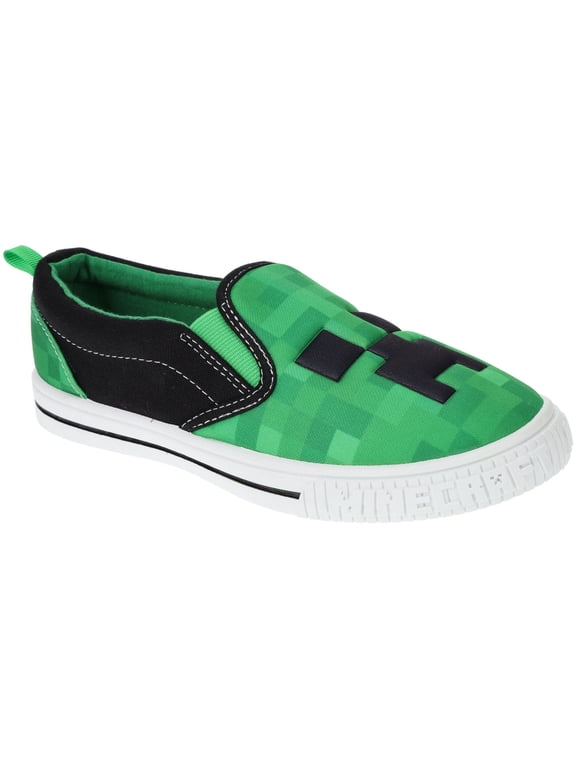 Boys' Slip-On Shoes for Big Kids, Sport Skate Shoe Casual, Green, Size 3