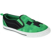 Minecraft Boys Slip-On Shoes for Little Kids, Sport Skate Shoe Casual, Green, Size 12