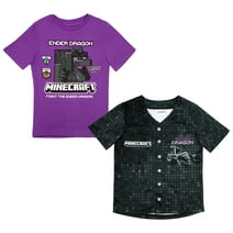 Minecraft Boys T-Shirt 2-Pack, Baseball Shirt and Tee 2-Pack Bundle Set for Boys, Sizes 4-16