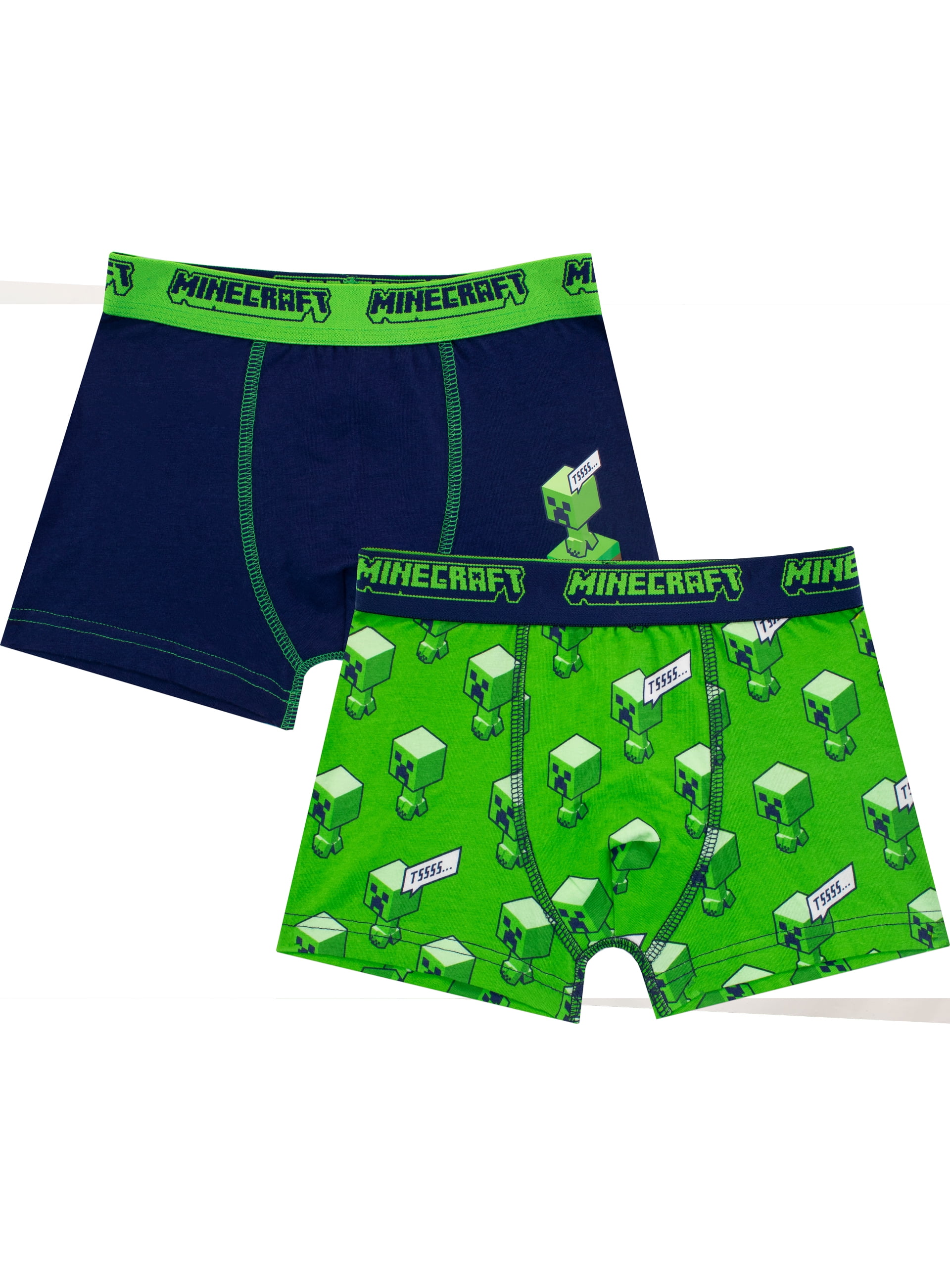 Minecraft Boys Underwear Pack of 2 Creeper Multicolor Size 6 14