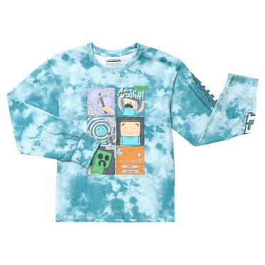 Minecraft Boys Washed Tee with Long Sleeves, Size XS-2XL