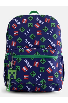 Minecraft Kids' 17" Fun Day Print Laptop Backpack, Navy