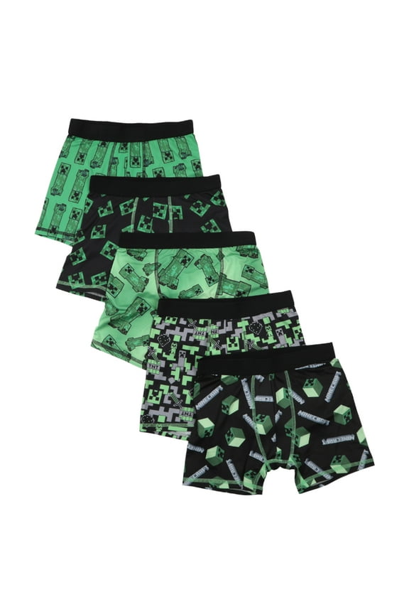 Minecraft Building Video Game 5pk Boys Boxer Briefs Set- Size 8
