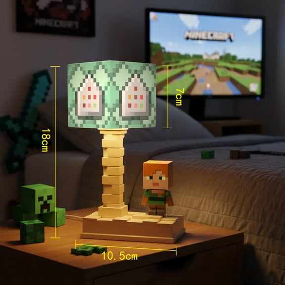 Minecraft Chain Command Block Night Light with Type-C Charging, 5-Level Light Modes, Pixel Chain Command LED Cube Lamp
