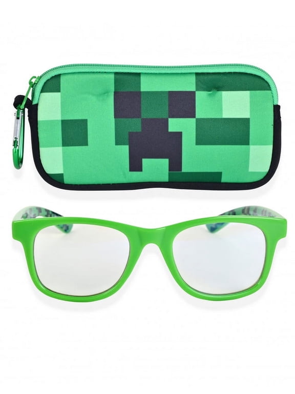 Character Blue Light Blocking Glasses for Boy's With Zippered Case and Carabiner