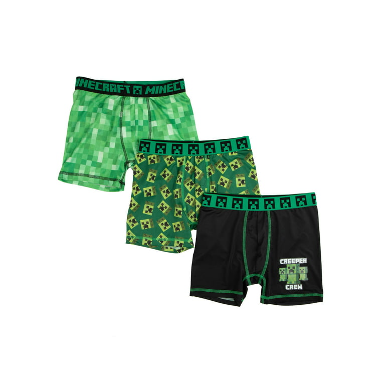 Minecraft Character Boys' Boxer Briefs, 3 Pack 