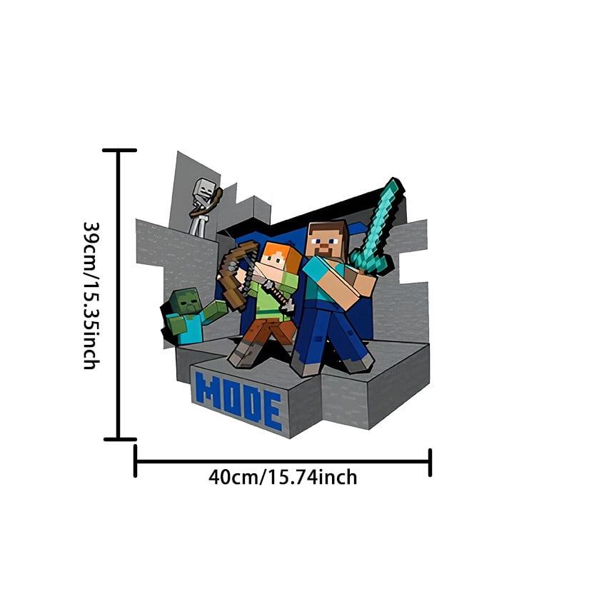 Minecraft Characters Peel and Stick Wall Decals - B-40*39cm - Walmart.com