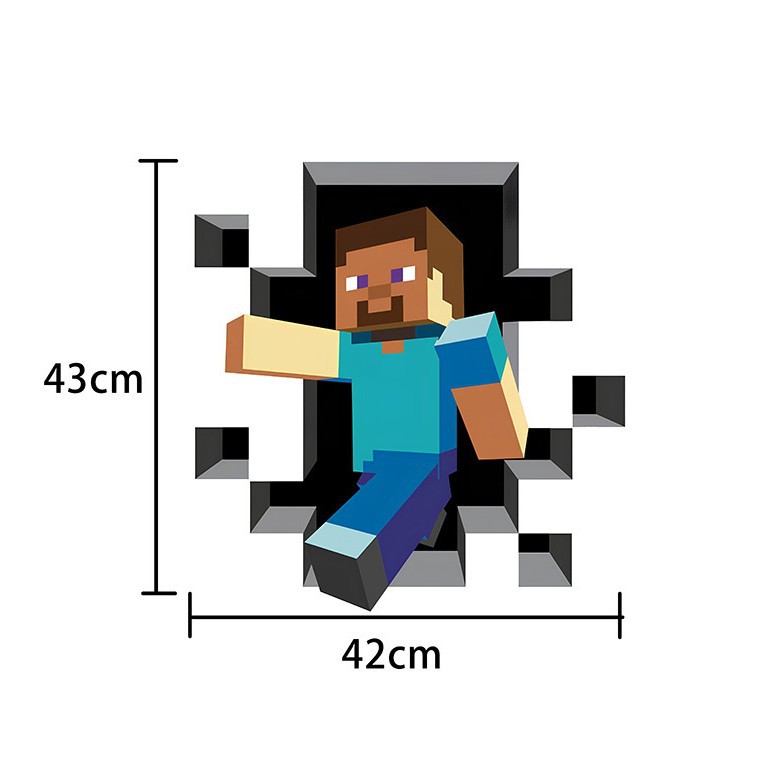 Minecraft Characters Peel and Stick Wall Decals - D-43*42cm - Walmart.com