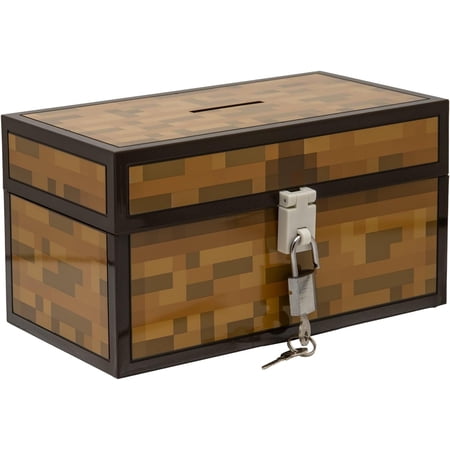 Minecraft Chest Money Bank – Officially Licensed Piggy Bank for Kids, Boys & Girls – Gaming Room & Bedroom Decor – Fun Gift Accessory