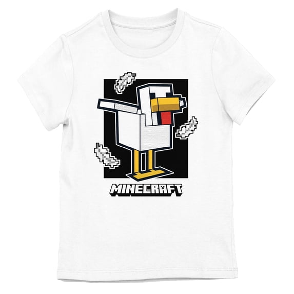 Chicken Meat Graphics Minecraft Chicken Feathers Graphic Tee for Girls-S (6-7) - Walmart.com