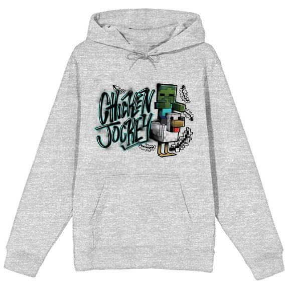 Minecraft Chicken Jockey Men's Athletic Heather Sweatshirt-Large