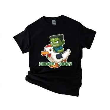 Minecraft Chicken Jockey T-Shirt , Hoodie , Sweatshirt Retro Pixel Battle Graphic for Players, for men & women, up to size 5XL